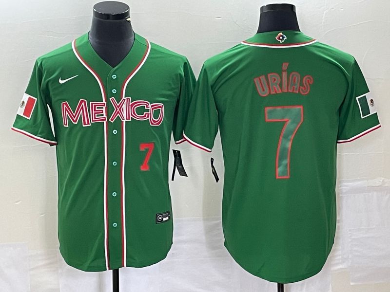 Men 2023 World Cub Mexico #7 Urias Green green Nike MLB Jersey7